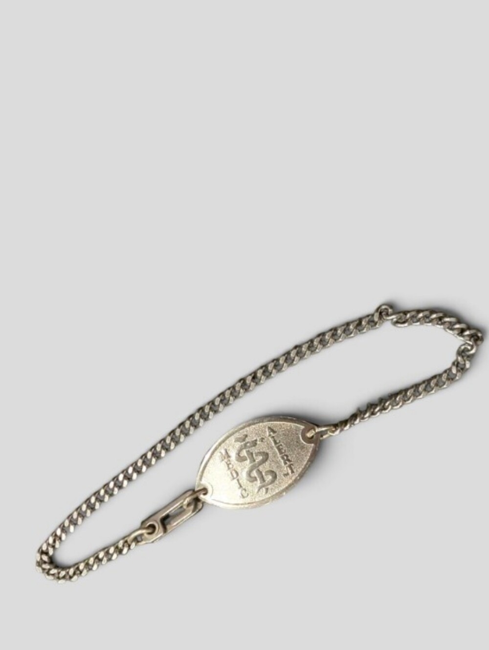 Women's Silver Tone ID Bracelet with Engraved Oval Plate